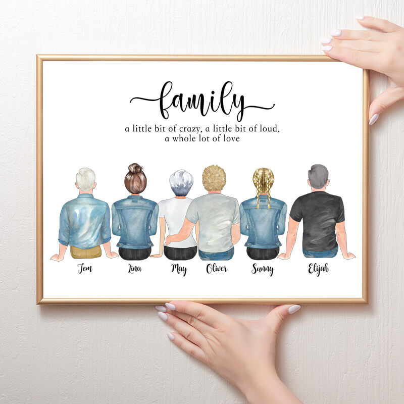 Custom family print portrait